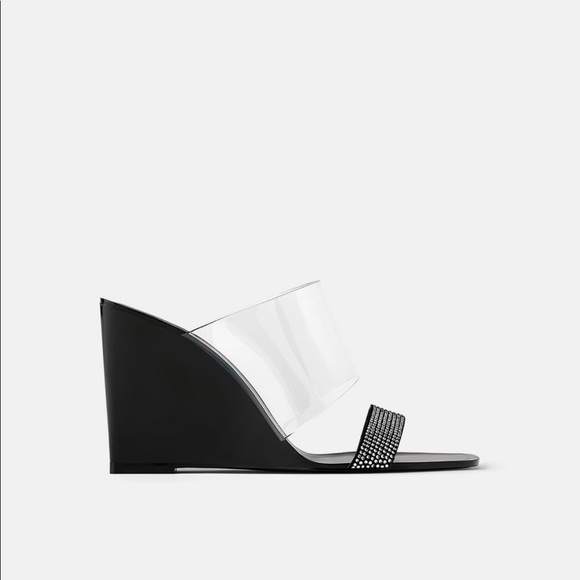 ZARA Jeweled Vinyl Wedges - Picture 2 of 8